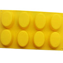 8-Cavity Oval Silicone Mold for Soap, Cake, Bread, Cupcake, Cheesecake, Cor W8H7