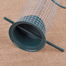 Green Hanging Wild Bird Seed Feeder Perch Peanut Garden Feeding Cage Iron Wire