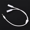 3.5mm AUX Audio Mic Splitter Cable Earphone Headphone Adapter Male To Female ES