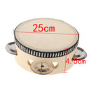 10 inch Tambourine Hand Held Drum Bell, Single Row Metal Jingles Percussion