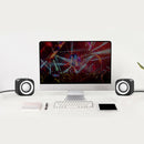 Pair Black Plastic 3.5mm PC Computer Speakers Bass Soundbox Surround Sound