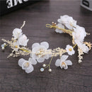 Floral Princess Wedding Headpiece Dried Flower Headband Dragonfly Tiara Hai