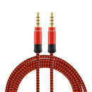 Orange 1.5 meter high-grade braided metal audio cable 3.5 mm AUX audio cabl F2Y2