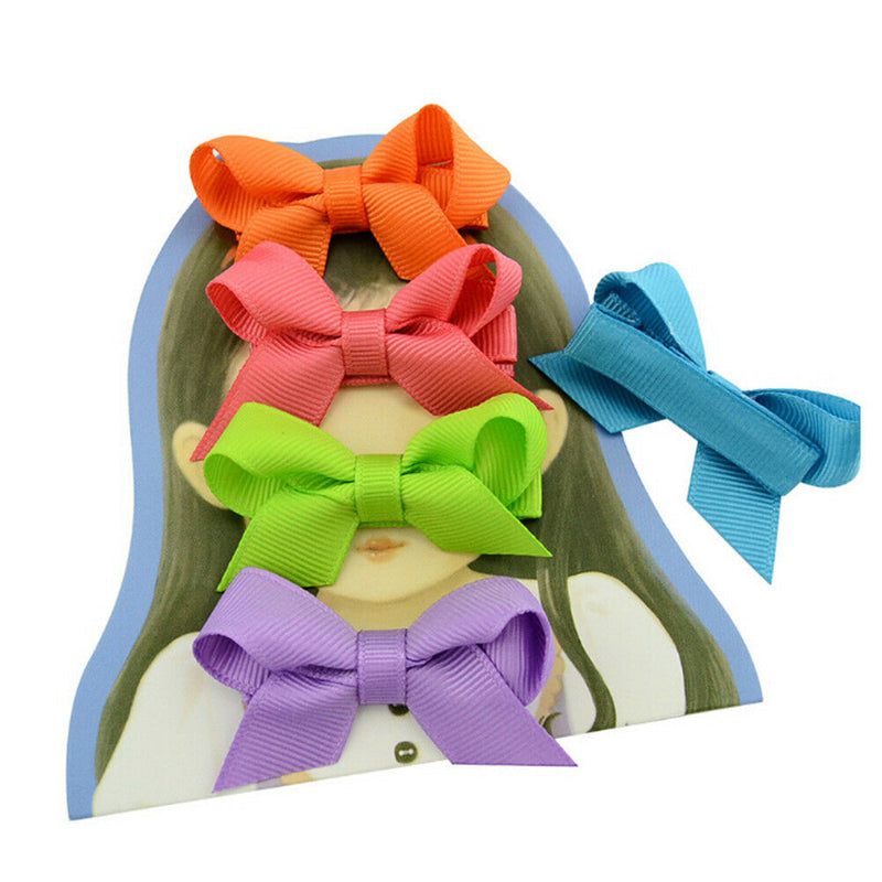 20PCS Baby Girls Hair Bows Boutique Alligator Clip Grosgrain Ribbon Hairpins Jï¼D
