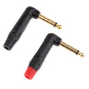 2Pieces 90 Degree 6.35mm 1/4inch Mono Wire Connector Male Jack Plug Adapter
