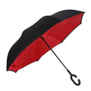 Red Folding Reverse Umbrella Double Layer Inverted Windproof Rain Car Umbre