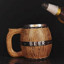 580MLHandmade  Wooden Barrel Beer Mug Bucket Shaped Drinkware Cocktail Mug