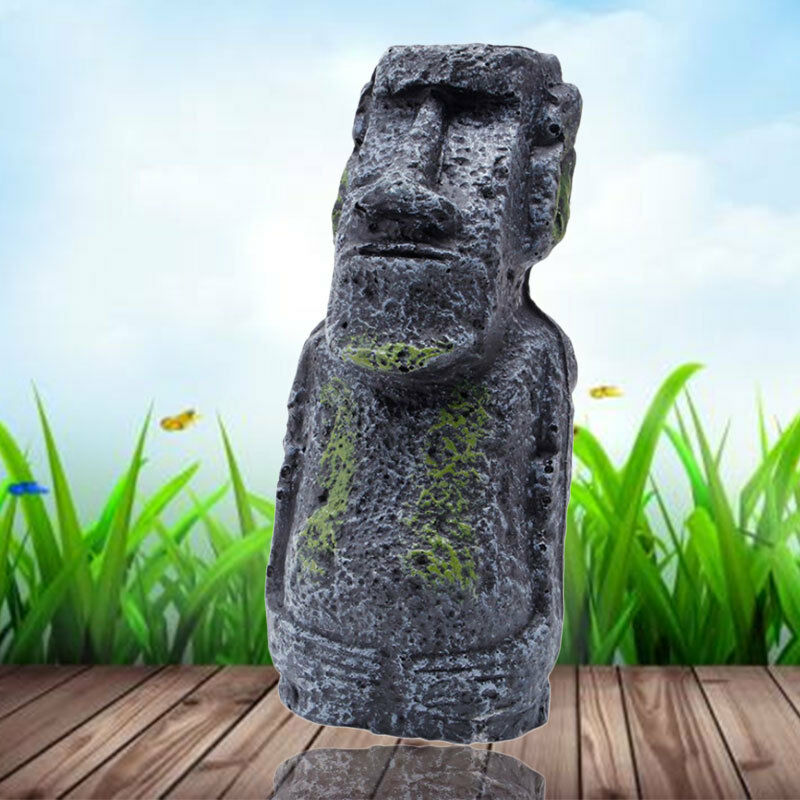 Easter Island Ancient Statue Fish Tank Craft Aquarium Accessory Decor Ornament