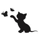 Cat Butterfly Car Stickers Vinyl Decals Graphics Decor Auto Styling (Black)