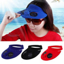 Blue Summer Sport Outdoor Hat Cap With Solar Sun Power Cooling Fan Bicyclin S7T4
