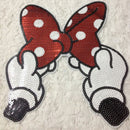 Embroidered Iron On Patches Bowknot Sequins Deal Clothing DIY Applique SP