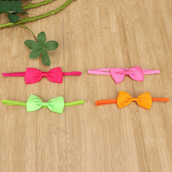 12pcs Cute Kids Headband Bowknot Headbands Solid Color Hair Bows Hair Band #gib