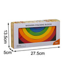 Colorful Wood Rainbow Building Blocks Toys Creative Assembling Blocks Circl A1P9