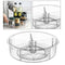 Lazy Susan Divided Turntable Storage Container, Clear Round Organizer Box