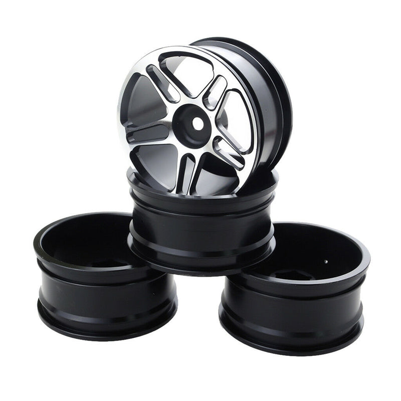 4pcs Aluminum Wheel Rims for HSP HPI Kyosho 1:10 On-Road RC Flat Racing Car