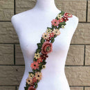 Flower Embroidered Trim Lace Ribbon DIY Wedding Sewing Craft Applique Suppl D2K3