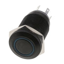 Angel Eye Metal Push Button Switch Latching Blue LED Illuminated Momentary