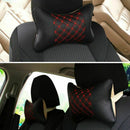 2 Pcs Leather PP Cotton Car Headrest Neck Pillow Auto Seat Cover Head Neck  T9Q3