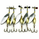Lot 5 Sinking Spinner Spoon Bait Fishing Lure Artificial Hard Bait for Trou E5U3