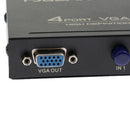 4 Ports VGA Button Manual Switch Box 4 In 1 Out for Projector TV Monitor
