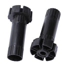 2x Plastic Adjustable Height Kitchen Cupboard Plinth Foot Leg Pair Black