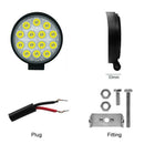 42W Round LED Work Light Fog Driving Lamp Offroad Spot Bar SUV Boat Truc AOA