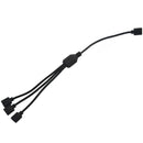 LED Strip RGB 4 Pins Female to 3 Female Connector Splitter Cable 30cm Black H8M4