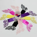 50X Butterfly Paper Wedding Dinner Party Napkin Ring Table Decoration Purple