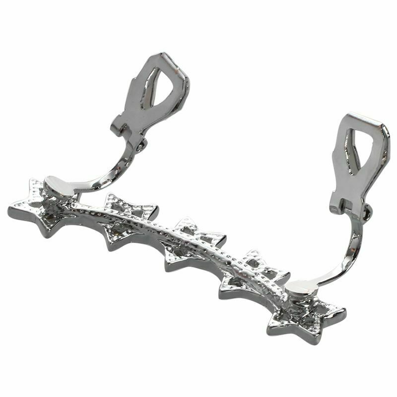 1 x Women's 5-Pointed Star Shape Rhinestone Ear Cuff Wrap Clip Earring---SilS6A8