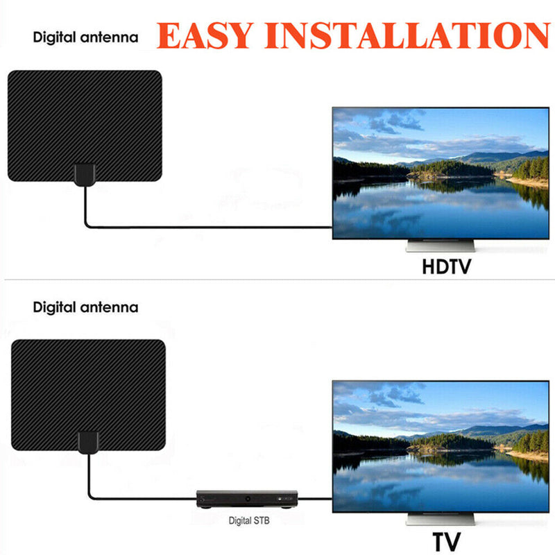 4K 80 Miles 25DB Gain HDTV Box Antenna Aerial Satellite Signal Receiver