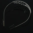 Crown Tiara Princess Headband Stylish Rhinestone with Pin for Wedding