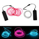 2 Pcs Luminescent Neon LED Lights Glow EL Wire String Strip 3 Meters