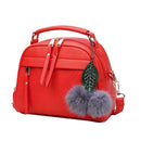 Women Messenger Handbag Shoulder Bag PU Leather Satchel Sling Bag/Red SN9F