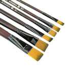6pcs SHORT FLAT .ART BRUSH SET FINE-THICK Small-Large/Oil/Acrylic Paint/BLL