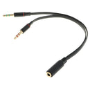 Computer Headphone Splitter, 3.5mm Female to 2 Double 3.5mm Male Headphones