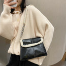 Retro Splicing Leather Plush Chain Tote Autumn Women Shoulder Messenger Bag