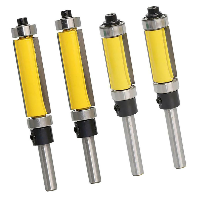 Wood Cutter Flush Trim Top & Bottom Bearing Router Bit 1/4" Shank 25mm 38mm