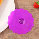 Silicone Large Diamond Cup Cover Heat Resistant Sealed Cups Lid (Purple) A