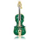 Musical Violin Brooches For Women Enamel Alloy Brooches Pins Girls Scarf Sw S8Z8