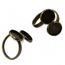 2X Round Bronze Adjustable Rings 12mm   Blanks for Crafting DIY Decoration