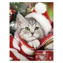 Christmas 5D DIY Diamond Painting Cat Full Drill Square Diamond Embroidery
