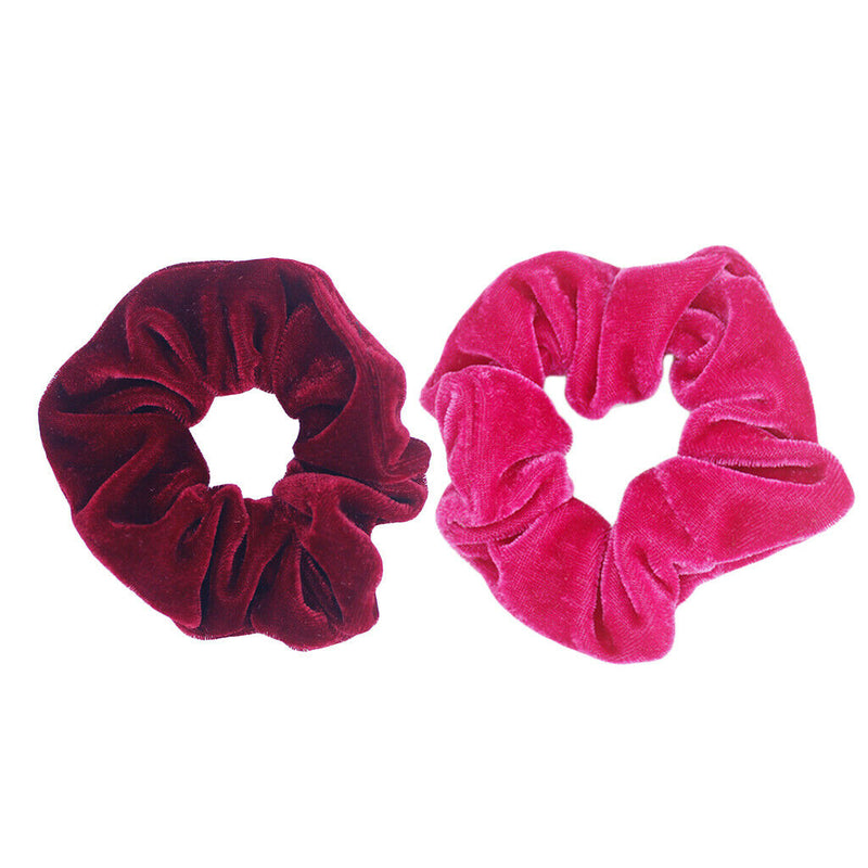 Pack of 2 Hair Scrunchies Velvet Elastic Bobbles Hair Bands - Soft Scrunchy Hair