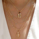 Simple Shell Pendant Clavicle Chain Women Multilayer Necklace Jewelry Gift