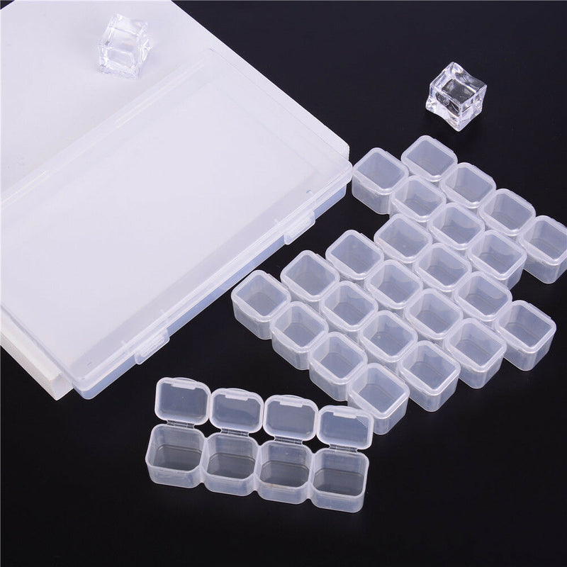28 Slots Nail Art Storage Box Plastic Transparent Display Case Organizer Hol Gw