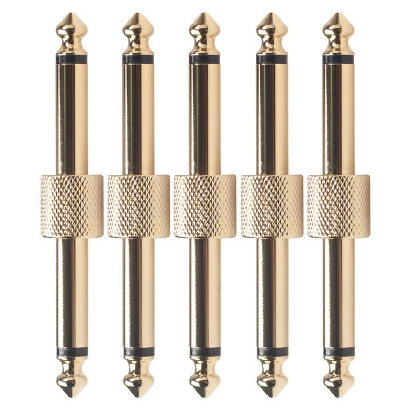 5Pcs 1/4 Inch 6.35 mm Guitar Effects Pedal Connector Coupler Jack Interface W6W9