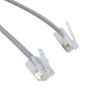 Gray Plastic Noodles 6P6C RJ11 M/M Flat Telephone Cable Cord 5M 16ft