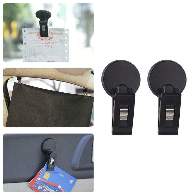 2x Car Suction Cap Clips Removable Holder for SunshadeÂ Curtain Card Ticket