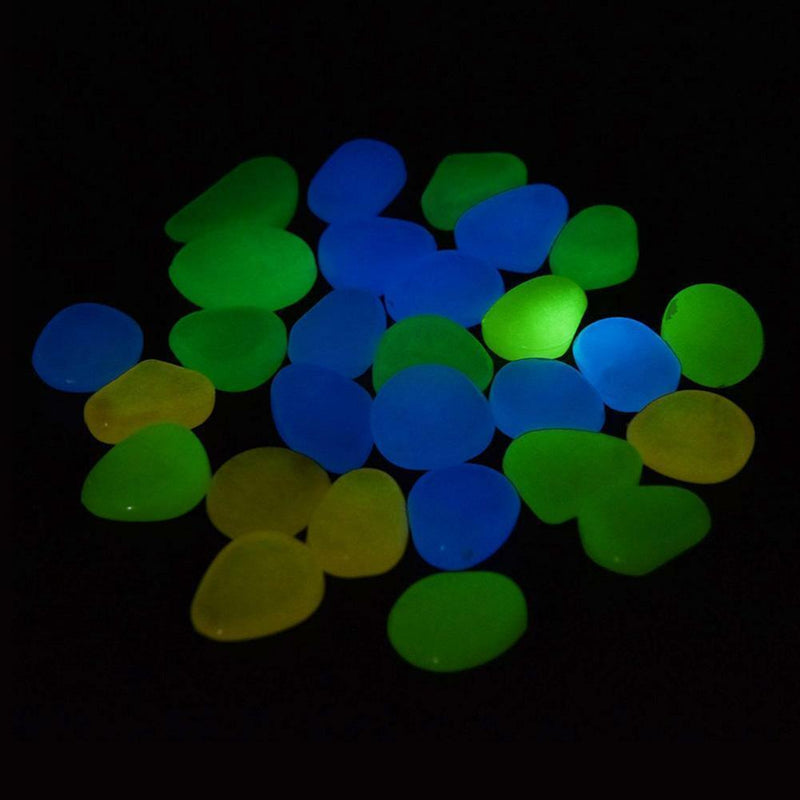 20x Luminous Glow in Night Artificial Pebble Stone Aquarium Fish Tank Decor Tool