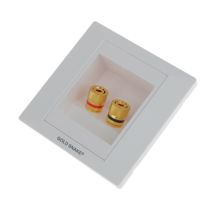 2pcs Speaker Wall Face Plate with 2+4 Golden Binding Posts Banana Plug