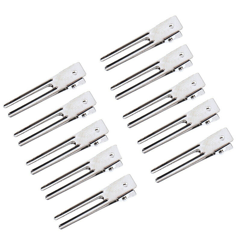 10 PCS SINGLE PRONG ALLIGATOR CLIPS with TEETH HAIR BOWS METAL CLIPSBX